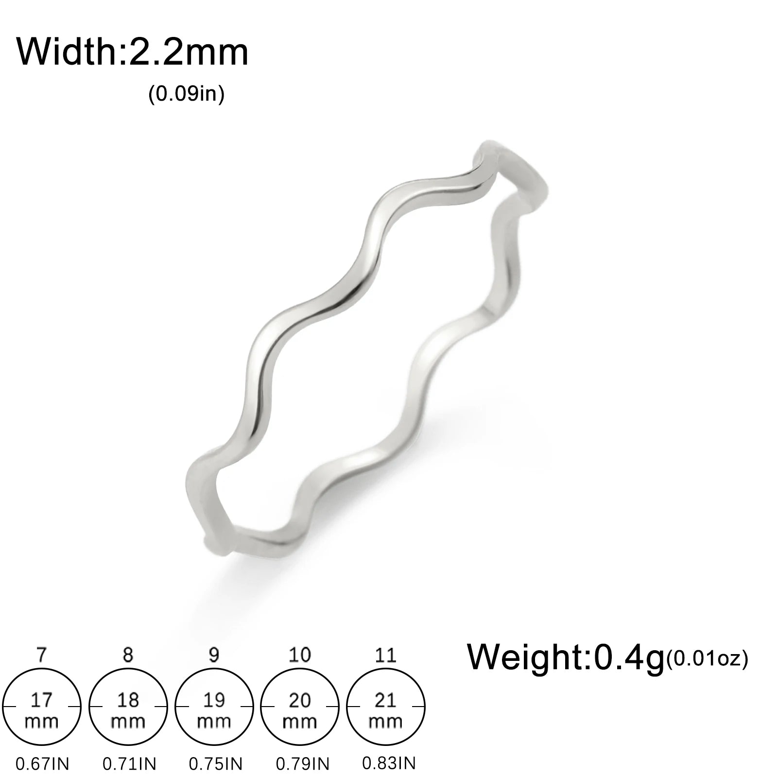 Anillo Minimalista Ondulado - Acero 316L Ruleless