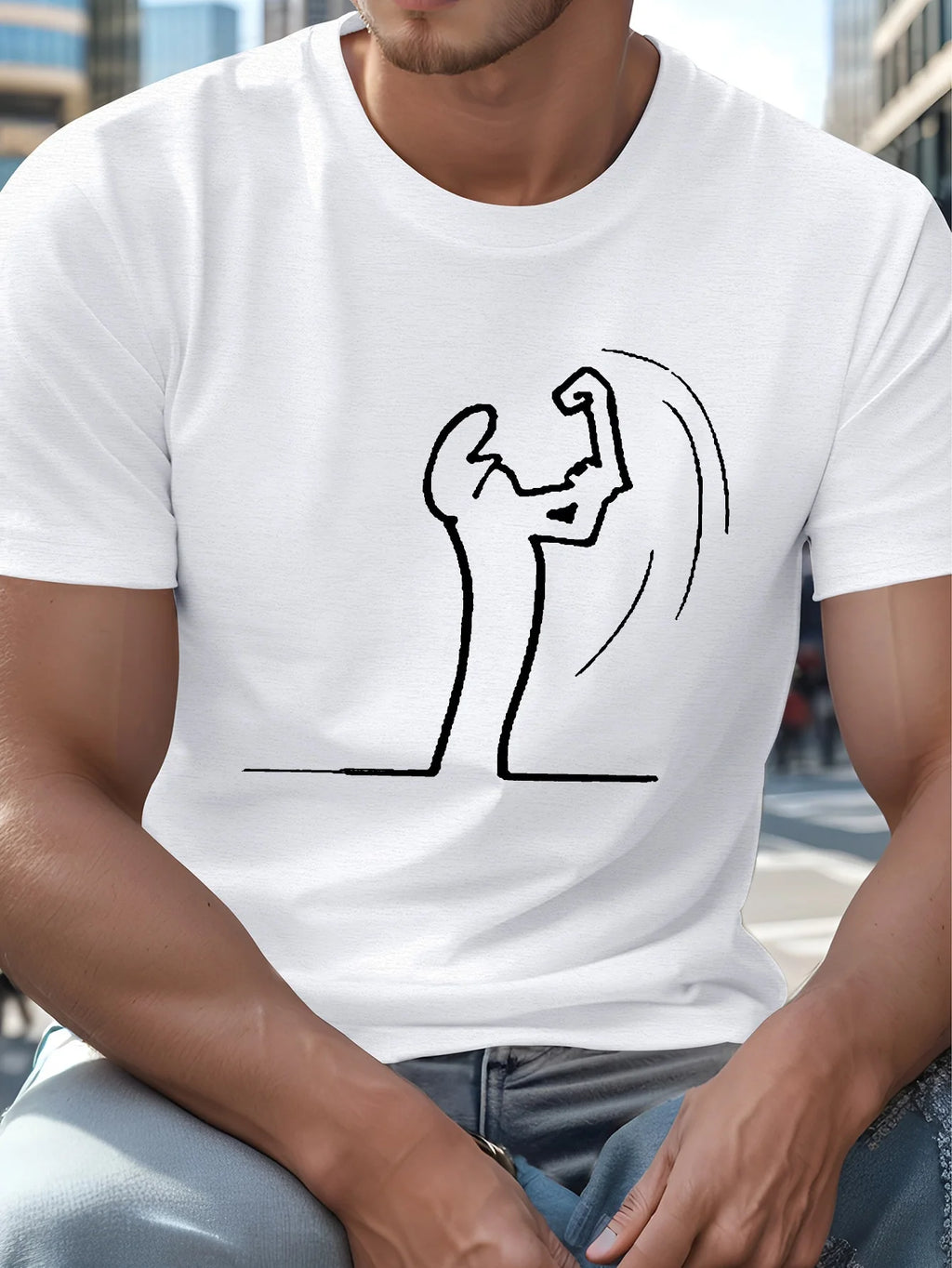 Camiseta Figura Minimalista | Arte Lineal Urbano | Streetwear Sin Reglas