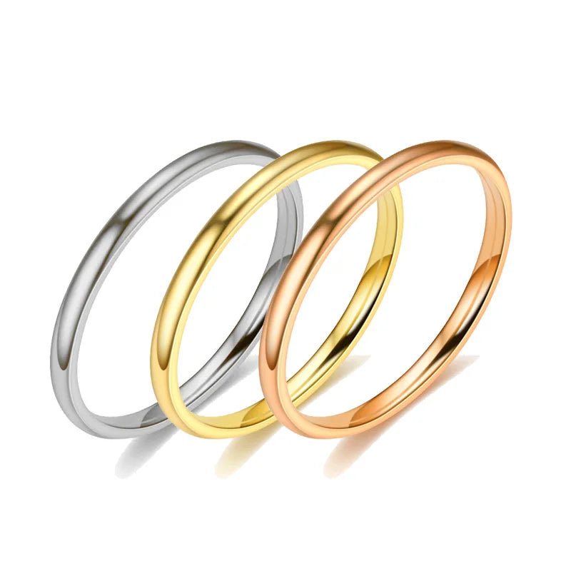 Anillo Fino 2mm - Acero 316L Oro Rosa y Negro Ruleless