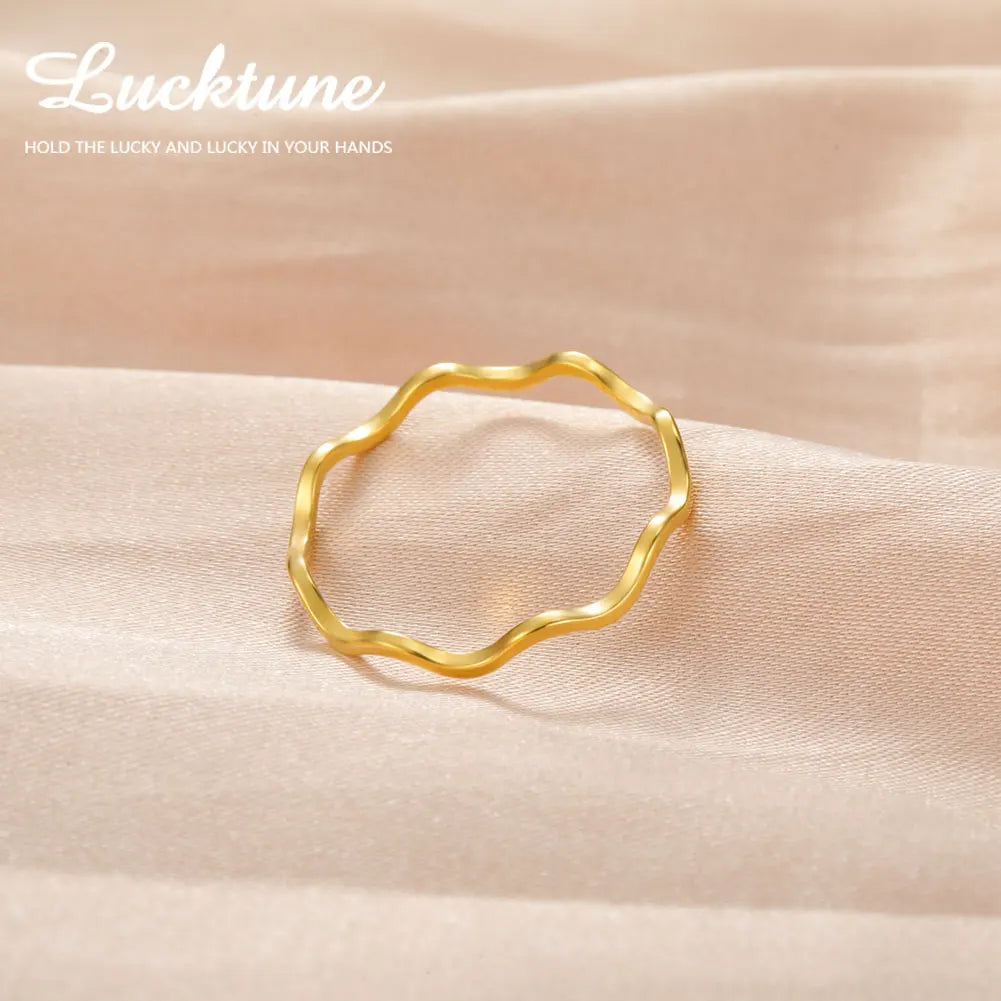 Anillo Minimalista Ondulado - Acero 316L Ruleless