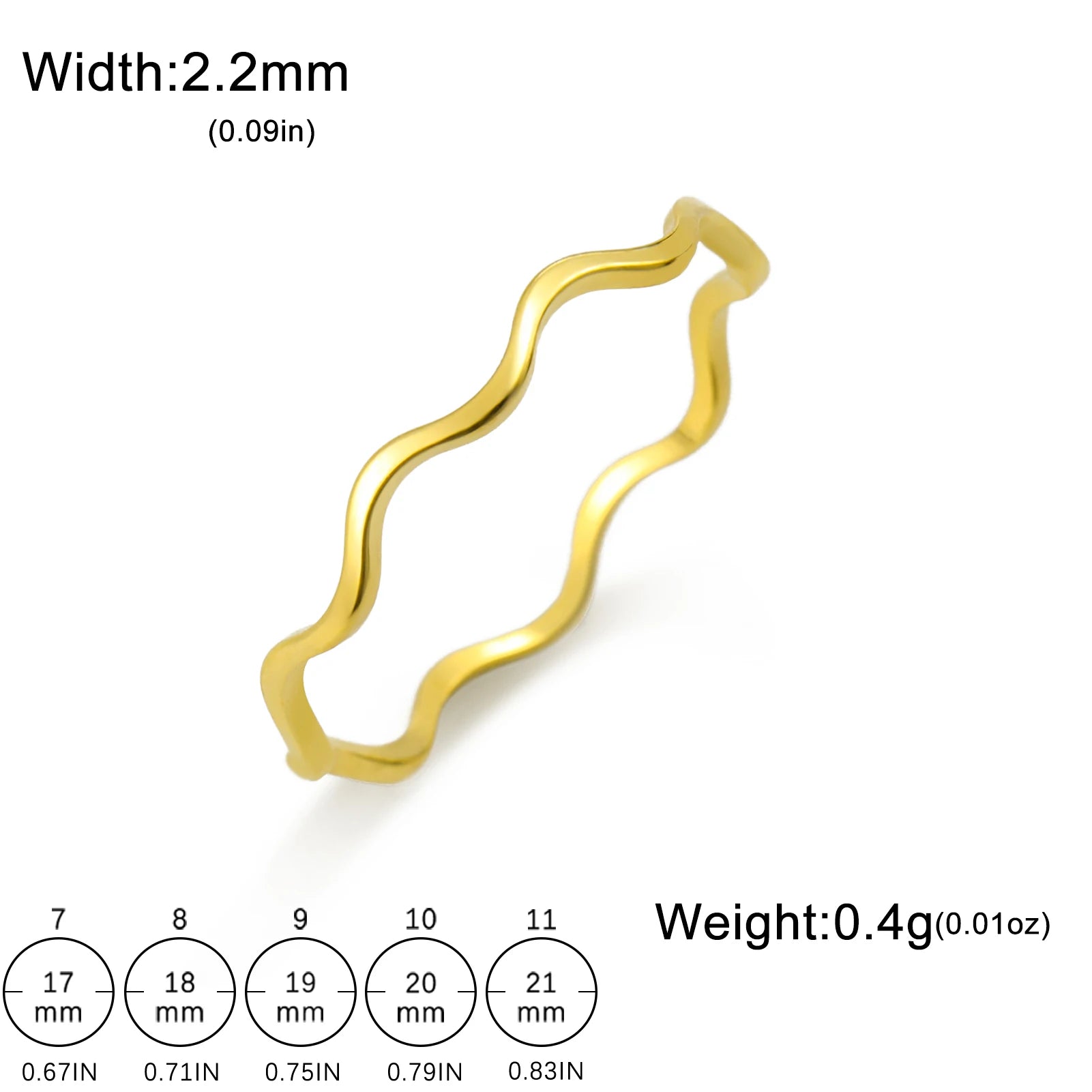 Anillo Minimalista Ondulado - Acero 316L Ruleless