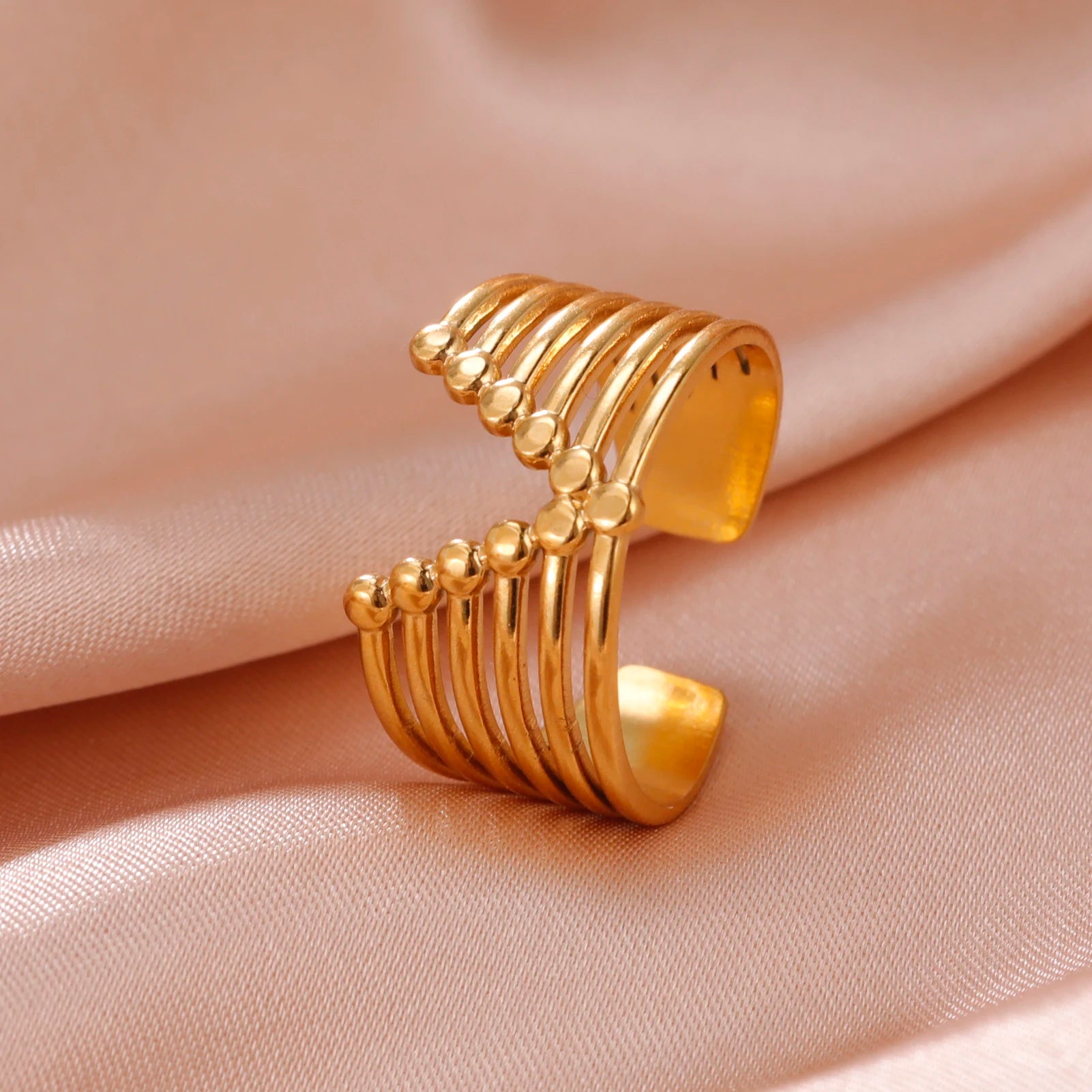 Anillos Geométricos de Corazón - Acero Inoxidable Ruleless