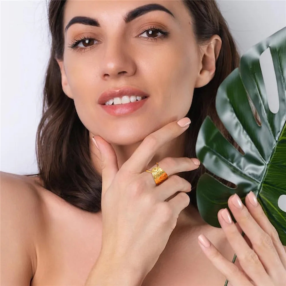 Anillos Geométricos de Corazón - Acero Inoxidable Ruleless